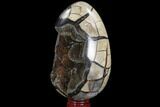 Septarian Dragon Egg Geode - Black Crystals #98873-3